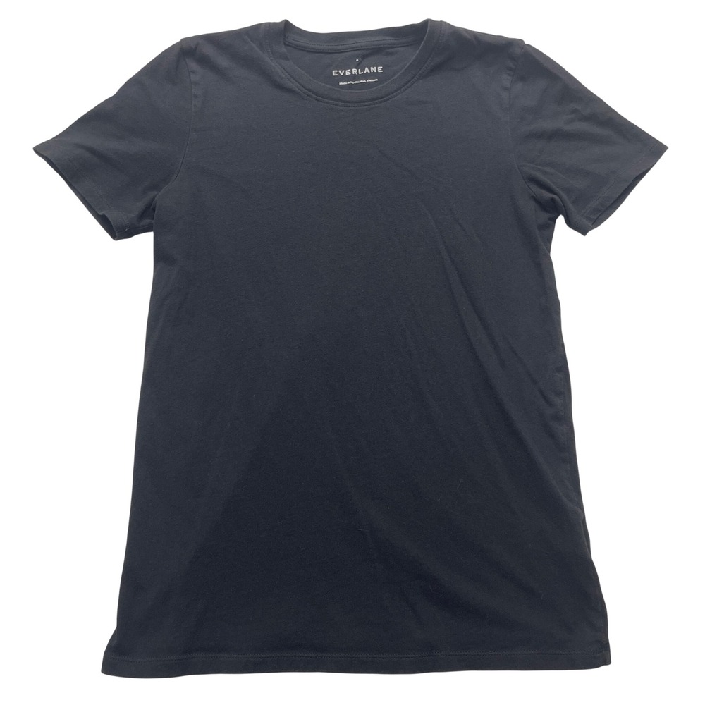 Everlane T-Shirt Womens S Black Organic Cotton Crew‎ Neck Short Sleeve Basic Tee